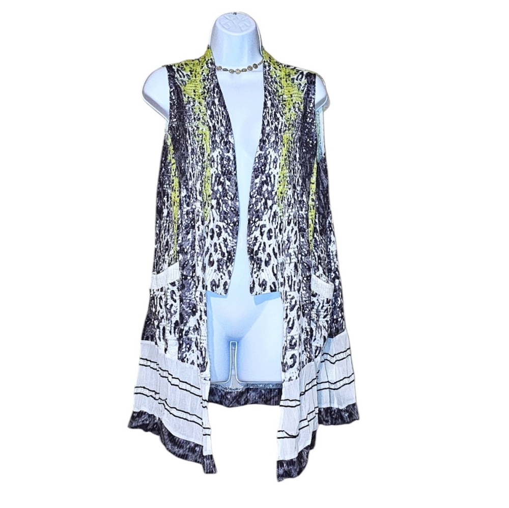 NWOT Vintage Concept Open Front Sleeveless Cardigan